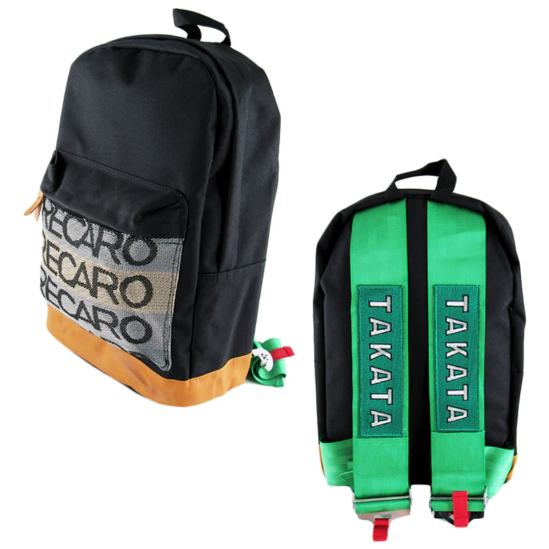 New JDM BRIDE RECARO RACING BACKPACK with TAKATA RACING GREEN SHOULDER STRAPS - Image 3