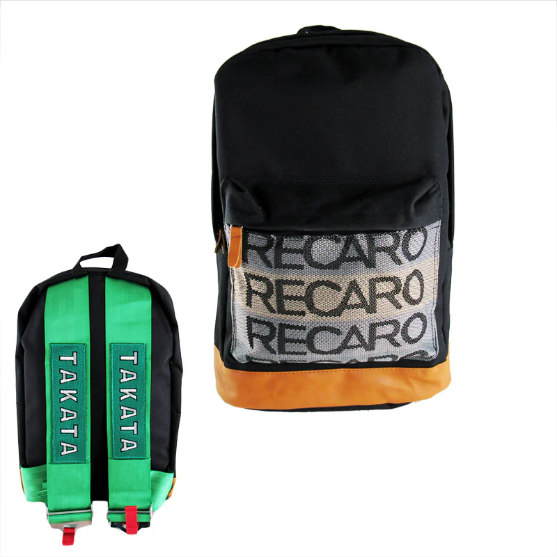 New JDM BRIDE RECARO RACING BACKPACK with TAKATA RACING GREEN SHOULDER STRAPS - Image 5