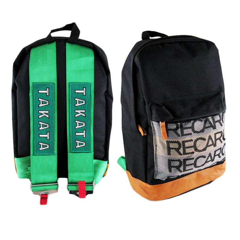 New JDM BRIDE RECARO RACING BACKPACK with TAKATA RACING GREEN SHOULDER STRAPS - Image 7