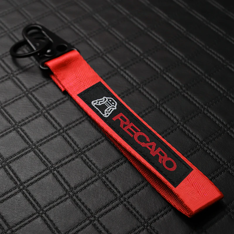 NEW JDM RECARO SET GRADATION BLACK TAKATA STRAPS BACKPACK CROSSBODY SHOULDER BAG W/ RED KEYTAG - Image 7