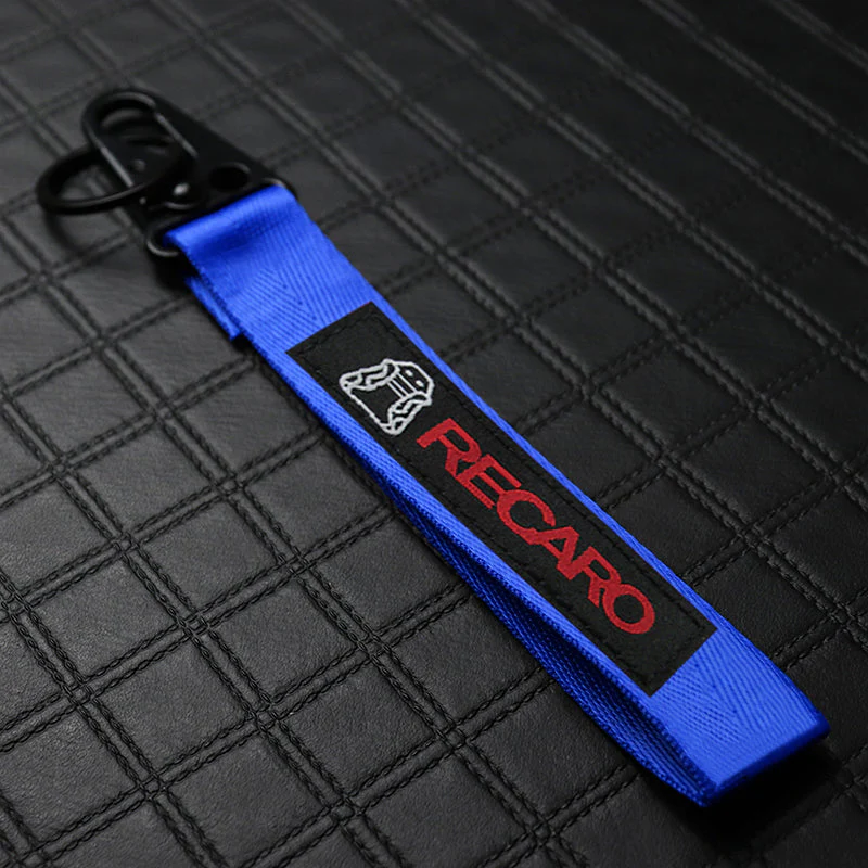 NEW JDM RECARO SET GRADATION GREEN TAKATA STRAPS BACKPACK CROSSBODY SHOULDER BAG W/ BLUE KEYTAG - Image 4