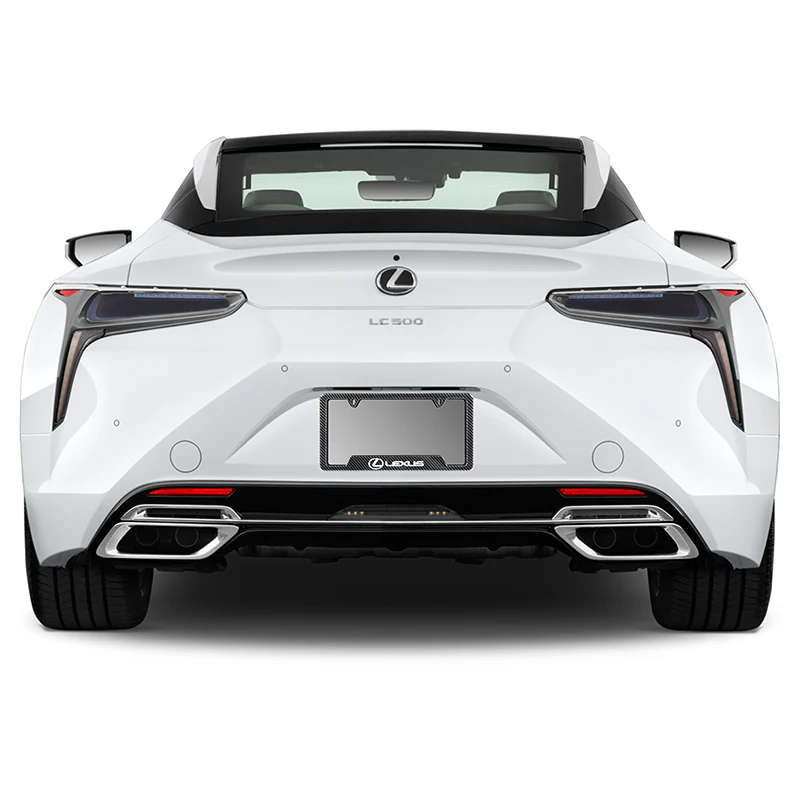 New LEXUS 2 pcs Carbon Fiber Look High Quality ABS License Plate Frames with Caps Bolt Screw Set - Image 2