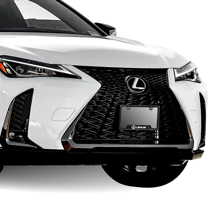 New LEXUS 2 pcs Carbon Fiber Look High Quality ABS License Plate Frames with Caps Bolt Screw Set - Image 4