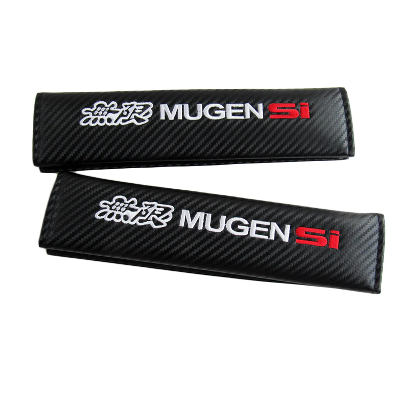 New Mugen Si Car Center Console Armrest Cushion Mat Pad Embroidery Cover with Seat Belt Cover Set - Image 3