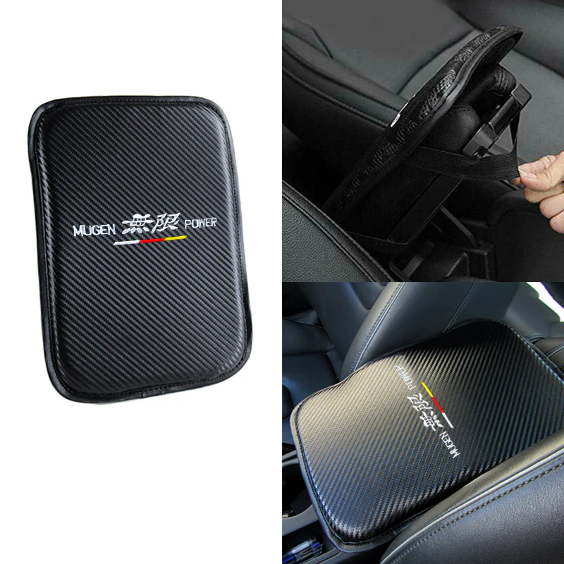 New Mugen Si Car Center Console Armrest Cushion Mat Pad Embroidery Cover with Seat Belt Cover Set - Image 7