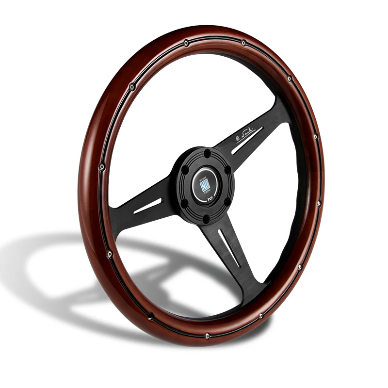 NEW NARDI CLASSIC 350MM STEERING WHEEL MAHOGANY WOOD with BLACK SPOKE I Style - Image 5