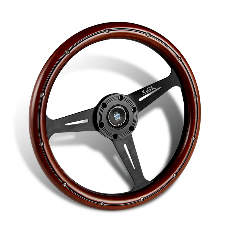 NEW NARDI CLASSIC 350MM STEERING WHEEL MAHOGANY WOOD with BLACK SPOKE I Style - Image 7