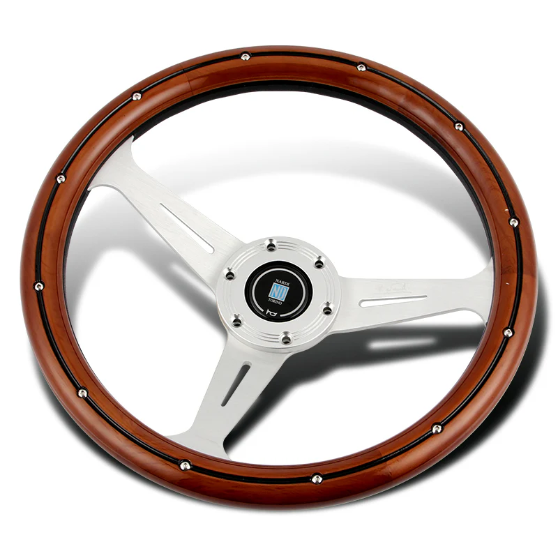 NEW NARDI CLASSIC 350MM STEERING WHEEL MAHOGANY WOOD with POLISHED SPOKE S Style - Image 7