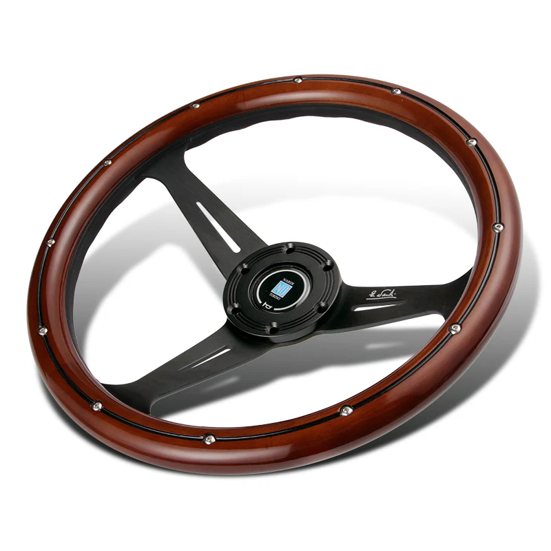 NEW NARDI CLASSIC 350MM STEERING WHEEL MAHOGANY WOOD with BLACK SPOKE U Style - Image 5