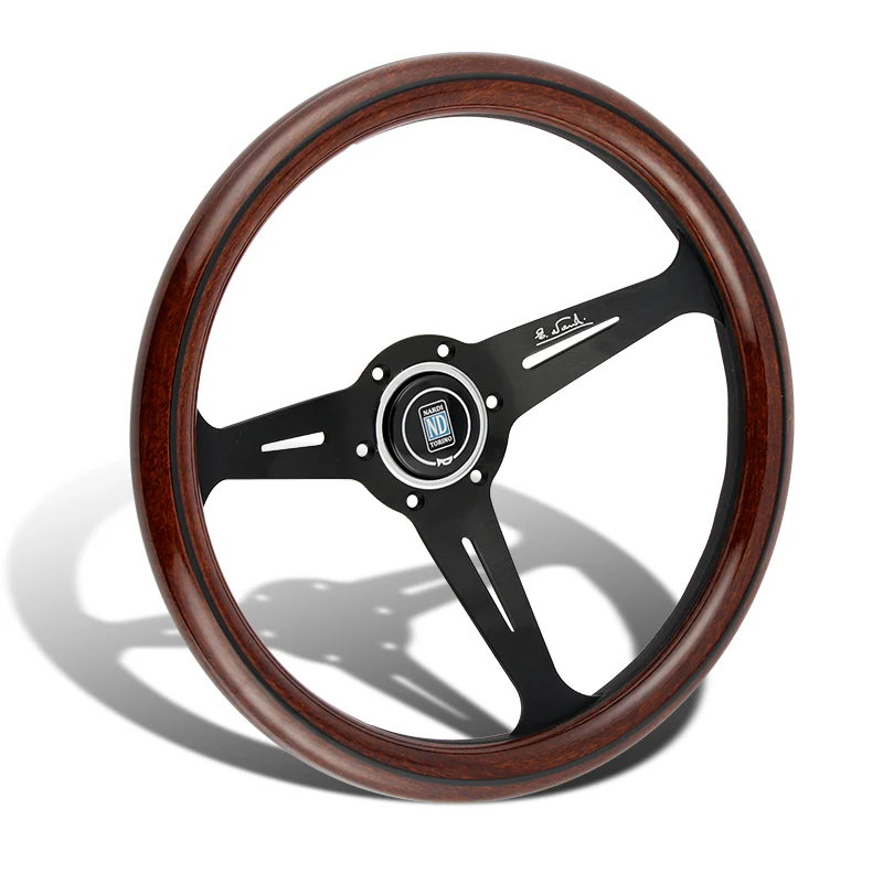 NEW NARDI CLASSIC 350MM STEERING WHEEL MAHOGANY WOOD with BLACK SPOKE Z Style - Image 4