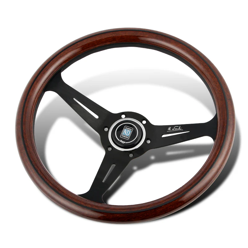 NEW NARDI CLASSIC 350MM STEERING WHEEL MAHOGANY WOOD with BLACK SPOKE Z Style - Image 5