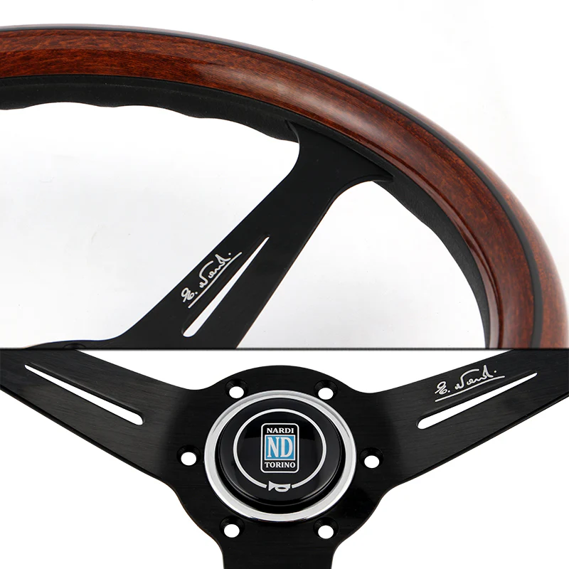 NEW NARDI CLASSIC 350MM STEERING WHEEL MAHOGANY WOOD with BLACK SPOKE Z Style - Image 7
