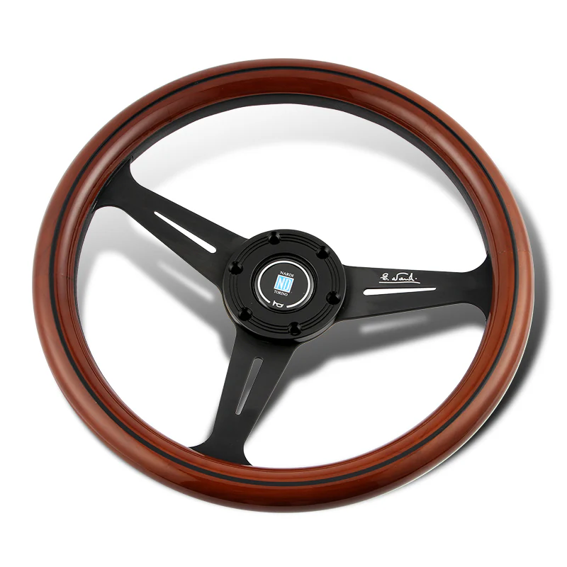 NEW NARDI CLASSIC 350MM STEERING WHEEL MAHOGANY WOOD with BLACK SPOKE E Style - Image 6