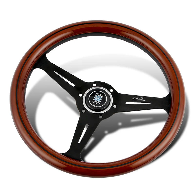 NEW NARDI CLASSIC 350MM STEERING WHEEL MAHOGANY WOOD with BLACK SPOKE F Style - Image 6