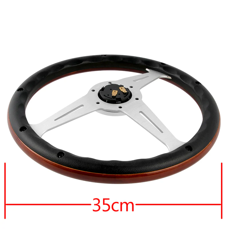 NEW NARDI CLASSIC 350MM STEERING WHEEL MAHOGANY WOOD with POLISHED SPOKE G Style - Image 2
