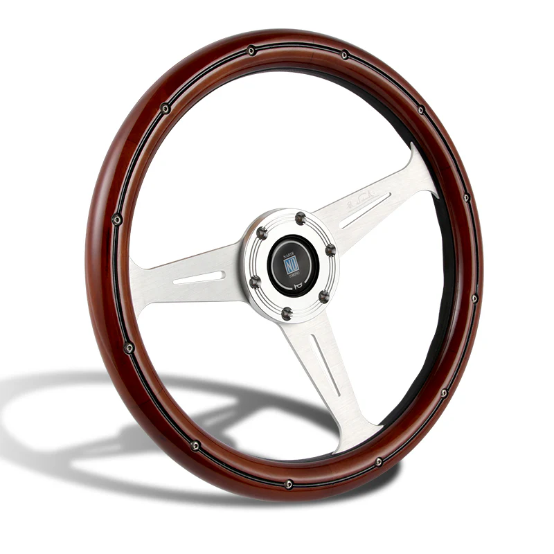 NEW NARDI CLASSIC 350MM STEERING WHEEL MAHOGANY WOOD with POLISHED SPOKE G Style - Image 5