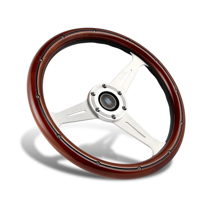 NEW NARDI CLASSIC 350MM STEERING WHEEL MAHOGANY WOOD with POLISHED SPOKE G Style - Image 6