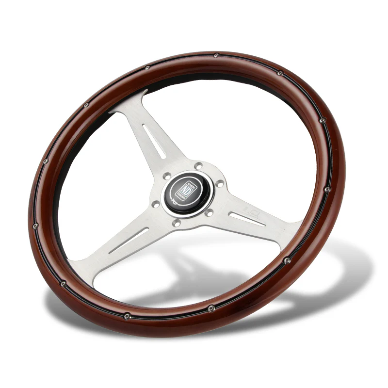 NEW NARDI CLASSIC 350MM STEERING WHEEL MAHOGANY WOOD with POLISHED SPOKE H Style - Image 6