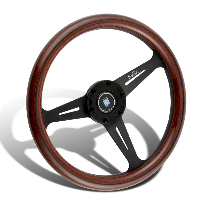 NEW NARDI CLASSIC 350MM STEERING WHEEL MAHOGANY WOOD with BLACK SPOKE M Style - Image 4