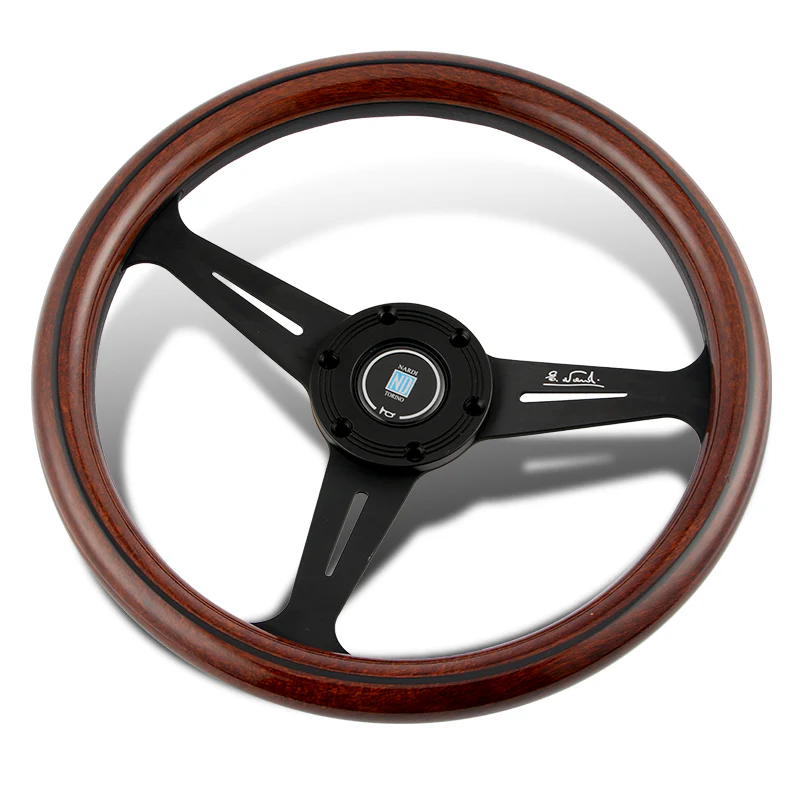 NEW NARDI CLASSIC 350MM STEERING WHEEL MAHOGANY WOOD with BLACK SPOKE M Style - Image 5