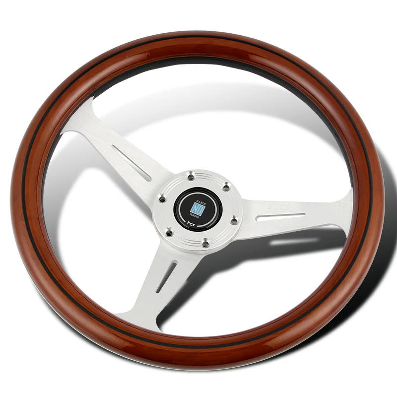 NEW NARDI CLASSIC 350MM STEERING WHEEL MAHOGANY WOOD with POLISHED SPOKE O Style - Image 7