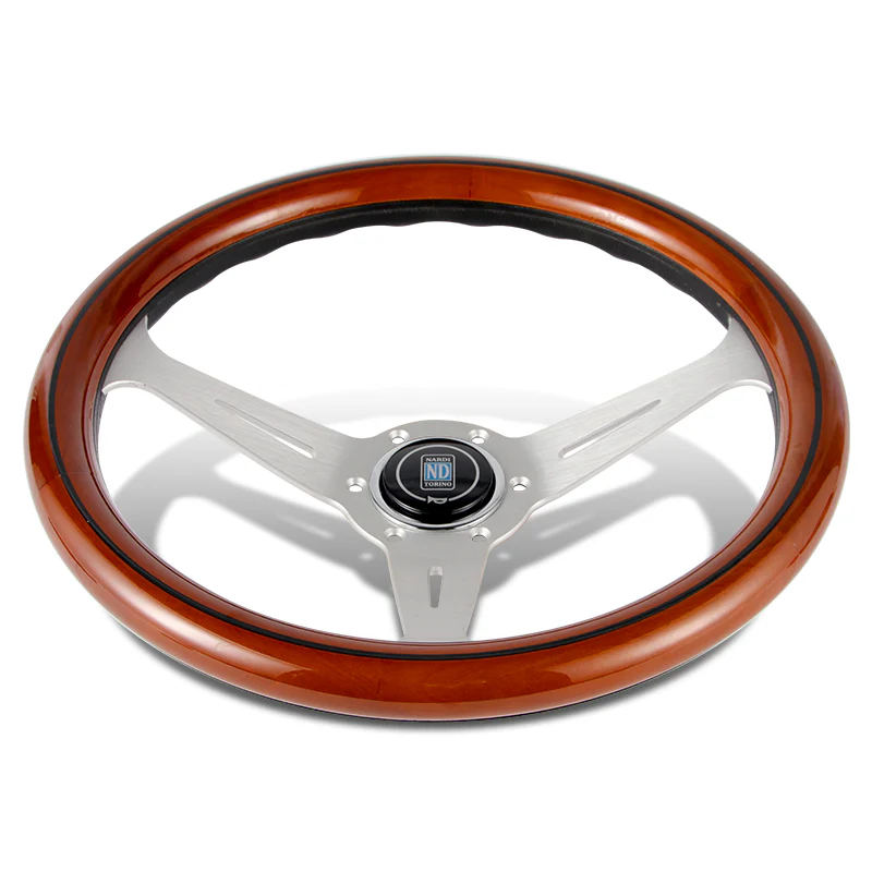 NEW NARDI CLASSIC 350MM STEERING WHEEL MAHOGANY WOOD with POLISHED SPOKE P Style - Image 7