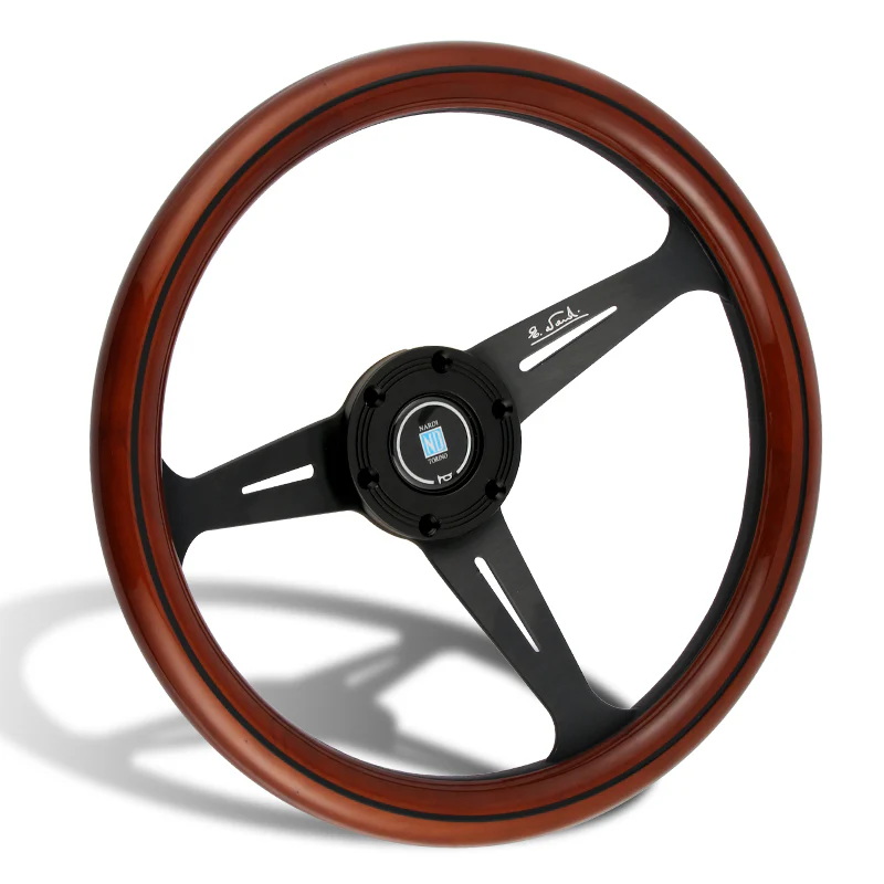 NEW NARDI CLASSIC 350MM STEERING WHEEL MAHOGANY WOOD with BLACK SPOKE Q Style - Image 4