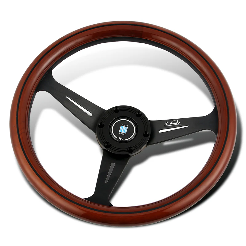 NEW NARDI CLASSIC 350MM STEERING WHEEL MAHOGANY WOOD with BLACK SPOKE Q Style - Image 7