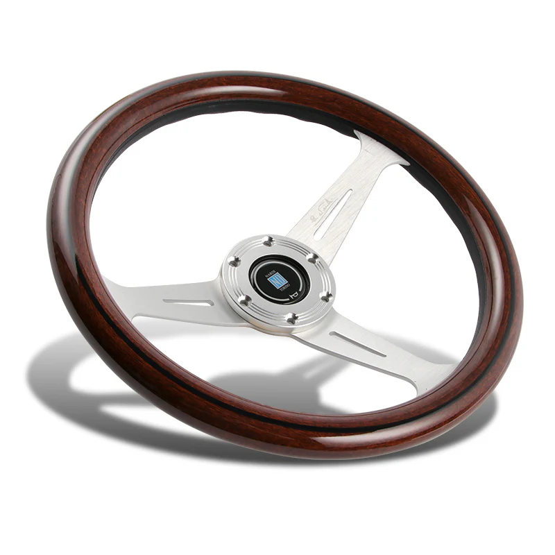 NEW NARDI CLASSIC 350MM STEERING WHEEL MAHOGANY WOOD with POLISHED SPOKE W Style - Image 5