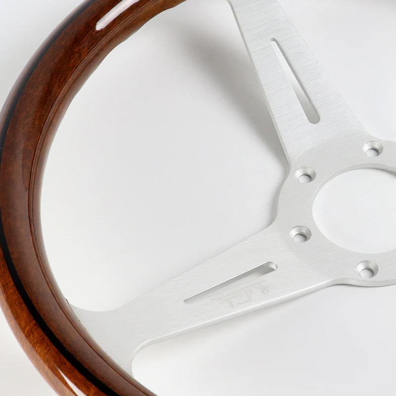 NEW NARDI CLASSIC 350MM STEERING WHEEL MAHOGANY WOOD with POLISHED SPOKE WA Style - Image 6