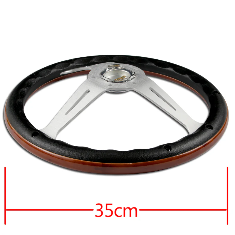 NEW NARDI CLASSIC 350MM STEERING WHEEL MAHOGANY WOOD with POLISHED SPOKE X Style - Image 2