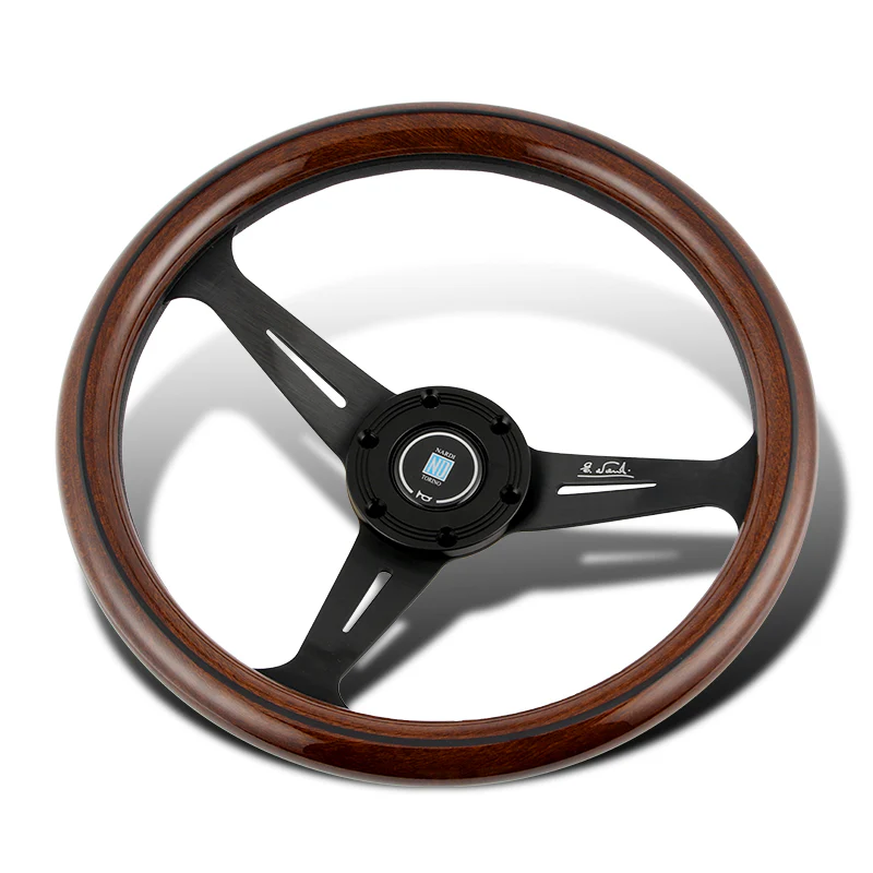 NEW NARDI CLASSIC 350MM STEERING WHEEL MAHOGANY WOOD with BLACK SPOKE Y Style - Image 5