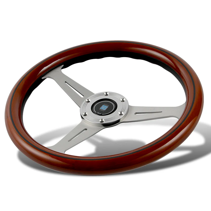 NEW NARDI CLASSIC 350MM STEERING WHEEL MAHOGANY WOOD with POLISHED SPOKE C Style - Image 6