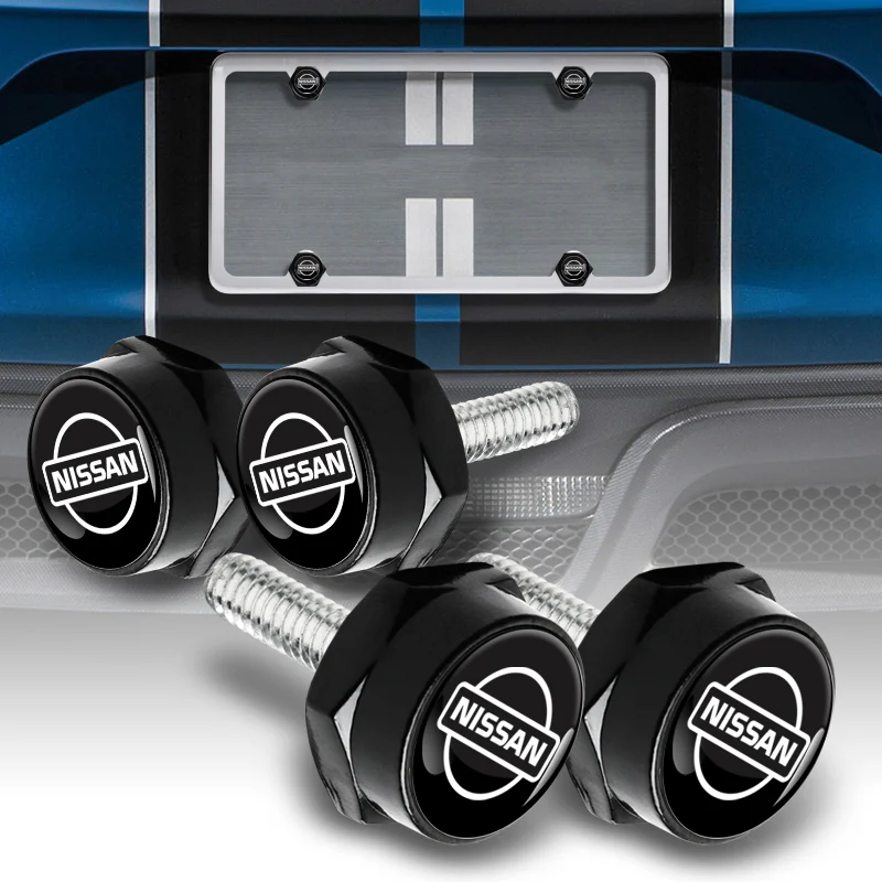 New Nissan Nismo 100% Real Carbon Fiber License Plate Frame 2 pcs with Caps Bolts & Screws SET - Image 2
