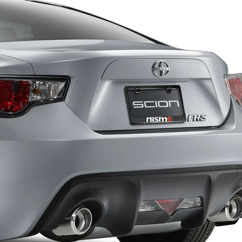 New Nissan Nismo 100% Real Carbon Fiber License Plate Frame 2 pcs with Caps Bolts & Screws SET - Image 4