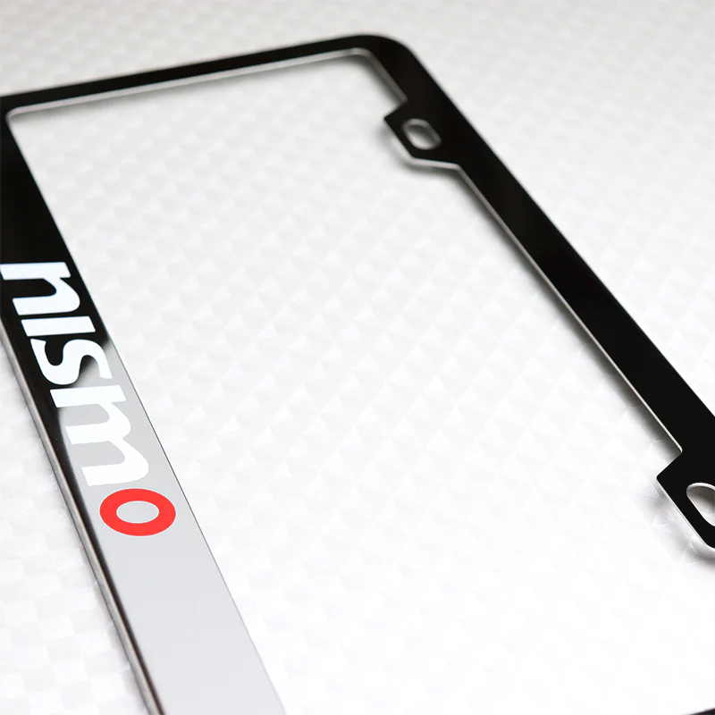 Nissan Nismo 2 pcs Stainless Steel License Plate Frame with Caps Bolt Screw Set - Image 3