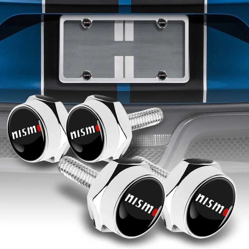 Nissan Nismo 2 pcs Stainless Steel License Plate Frame with Caps Bolt Screw Set - Image 5