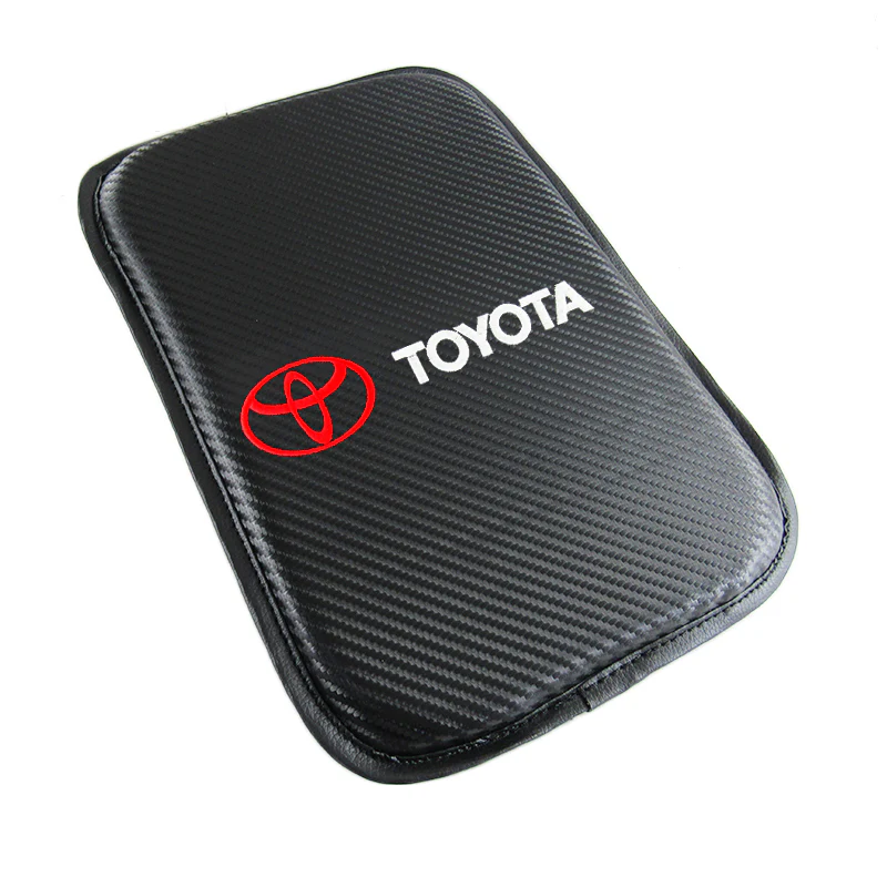 Toyota TRD New Set of Carbon Fiber Look Embroidered Armrest Cushion & Soft Touch Cotton Material Seat Belt Covers - Image 2