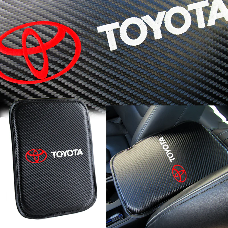 New Toyota Car Center Console Armrest Cushion Mat Pad Cover Stitched Embroidery Logo with LED Cup Coaster Set - Image 5