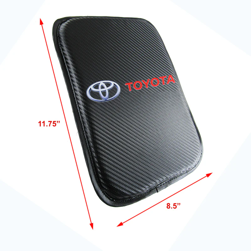 NEW TOYOTA Set Black 15" Diameter Car Auto Steering Wheel Cover Quality Leather with Center Console Armrest Cushion Mat Pad Cover - Image 8