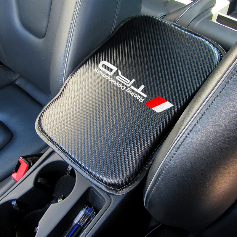 New TRD Toyota Car Center Console Armrest Cushion Mat Pad Cover Stitched Embroidery Logo with LED Cup Coaster Set - Image 9