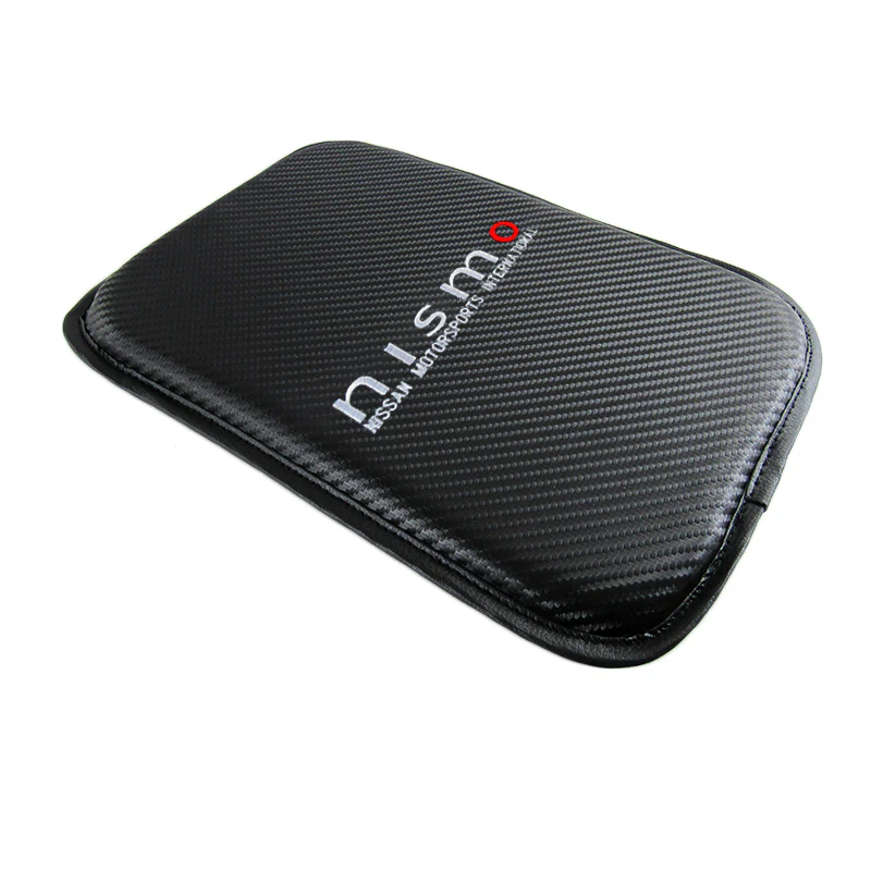 NISMO Embroidered Armrest Cushion with Seat Belt Cover Set Carbon Fiber Look Center Console Cover Pad Mat - Image 7