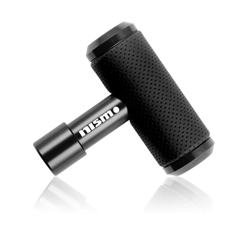NISMO NISSAN Leather/Metal Car Shift Knob Aircraft Joystick Transmission Racing Gear Black - Image 2
