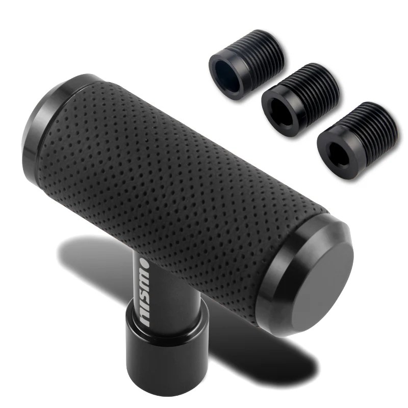 NISMO NISSAN Leather/Metal Car Shift Knob Aircraft Joystick Transmission Racing Gear Black - Image 3