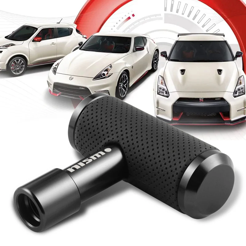NISMO NISSAN Leather/Metal Car Shift Knob Aircraft Joystick Transmission Racing Gear Black - Image 4