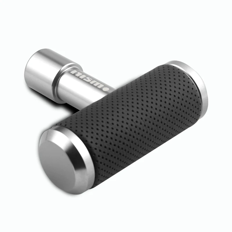 NISMO Leather Car Shift Knob Aircraft Joystick Transmission Racing Gear Silver - Image 3