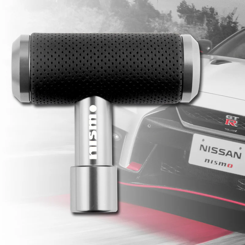 NISMO Leather Car Shift Knob Aircraft Joystick Transmission Racing Gear Silver - Image 4