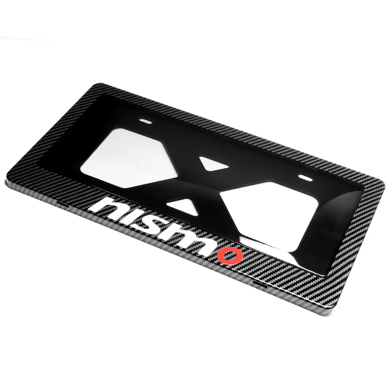 NISMO NISSAN Carbon Look License Plate Cover Protector Shield Frame + Bracket - Image 4