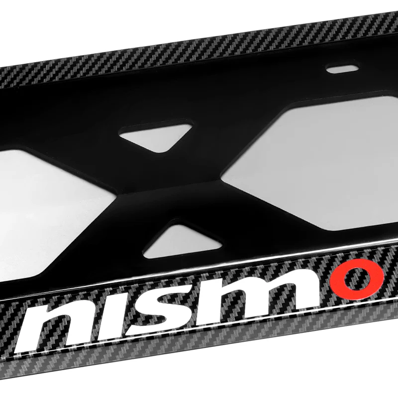 NISMO NISSAN Carbon Look License Plate Cover Protector Shield Frame + Bracket - Image 7