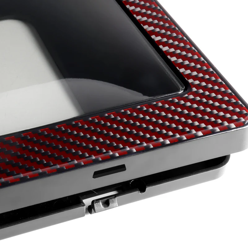 NISMO Nissan Real Carbon Fiber License Plate Cover Protector Red Shield Frame with Bracket - Image 6